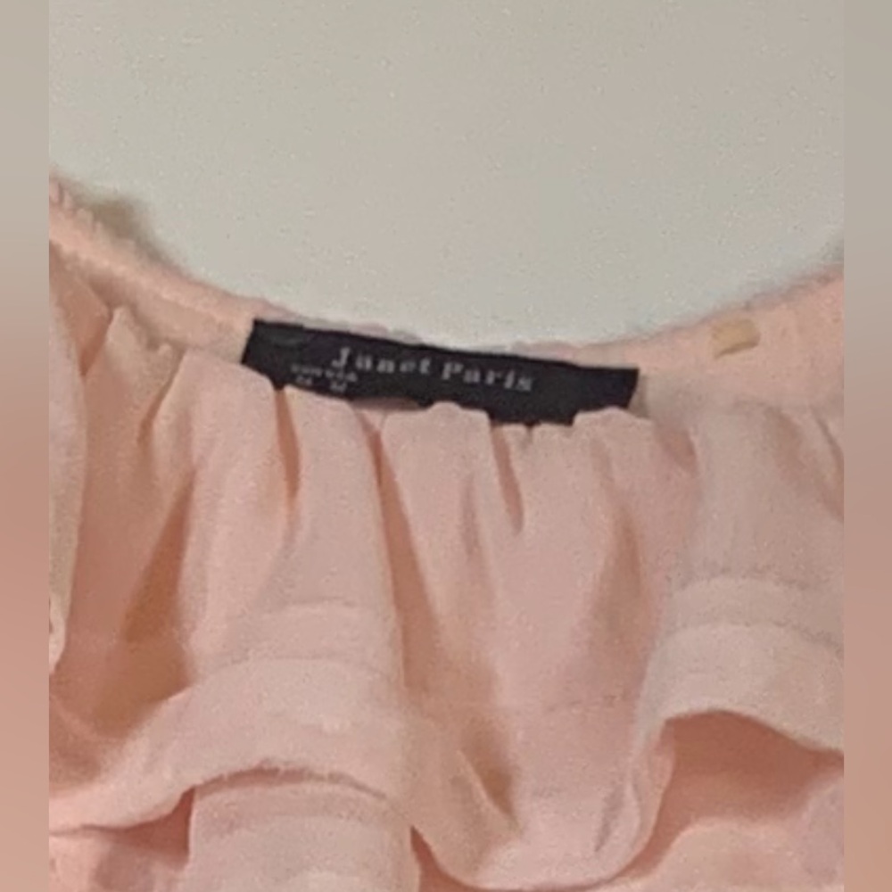 Janet Paris pink ruffled mini A line dress medium multiple layers barbie (bin L) - Picture 2 of 8